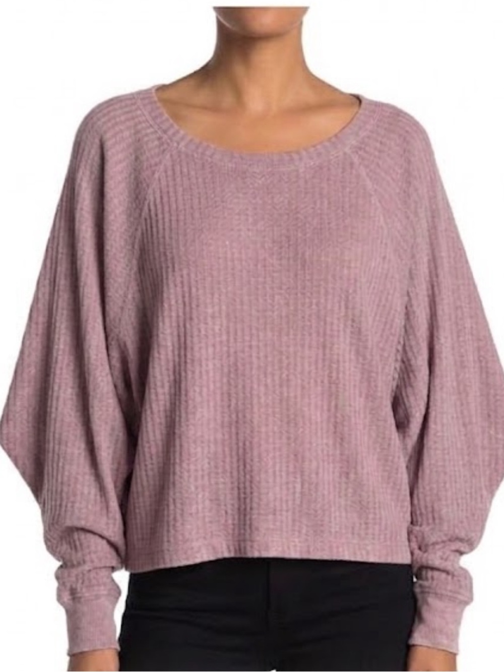 Chaser Vintage washed Thermal long sleeve Cropped Raglan . Size Small